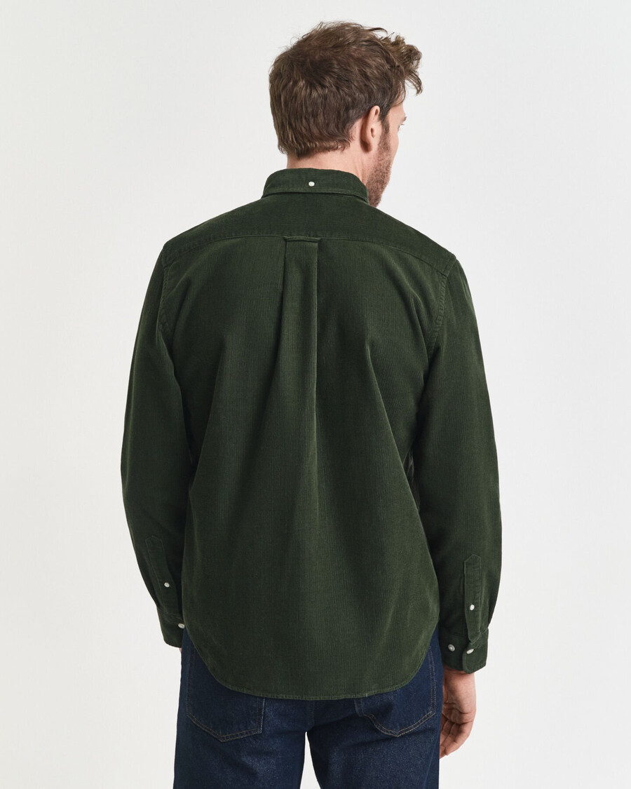 camicia in velluto a coste vestibilità regolare - verde campagna