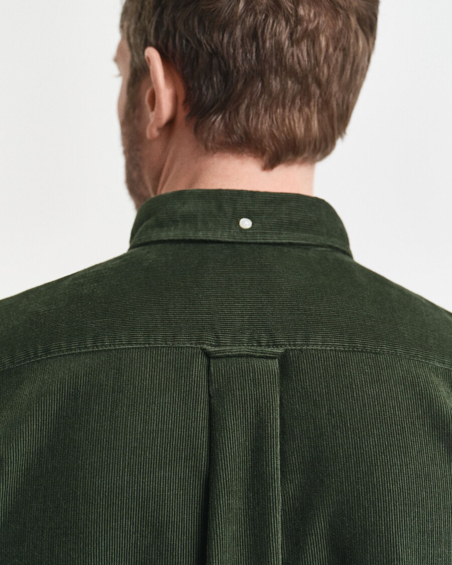 camicia in velluto a coste vestibilità regolare - verde campagna