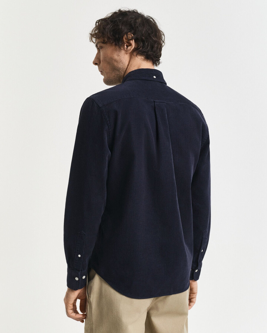 camicia in velluto a coste vestibilità regolare - blu sera