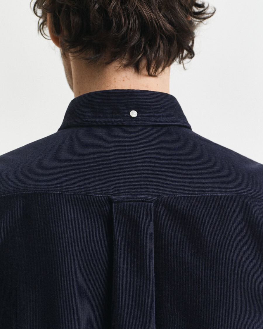 camicia in velluto a coste vestibilità regolare - blu sera