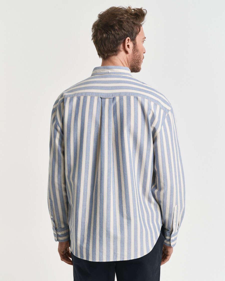 camicia oxford heritage a righe dal taglio rilassato - blu acqua