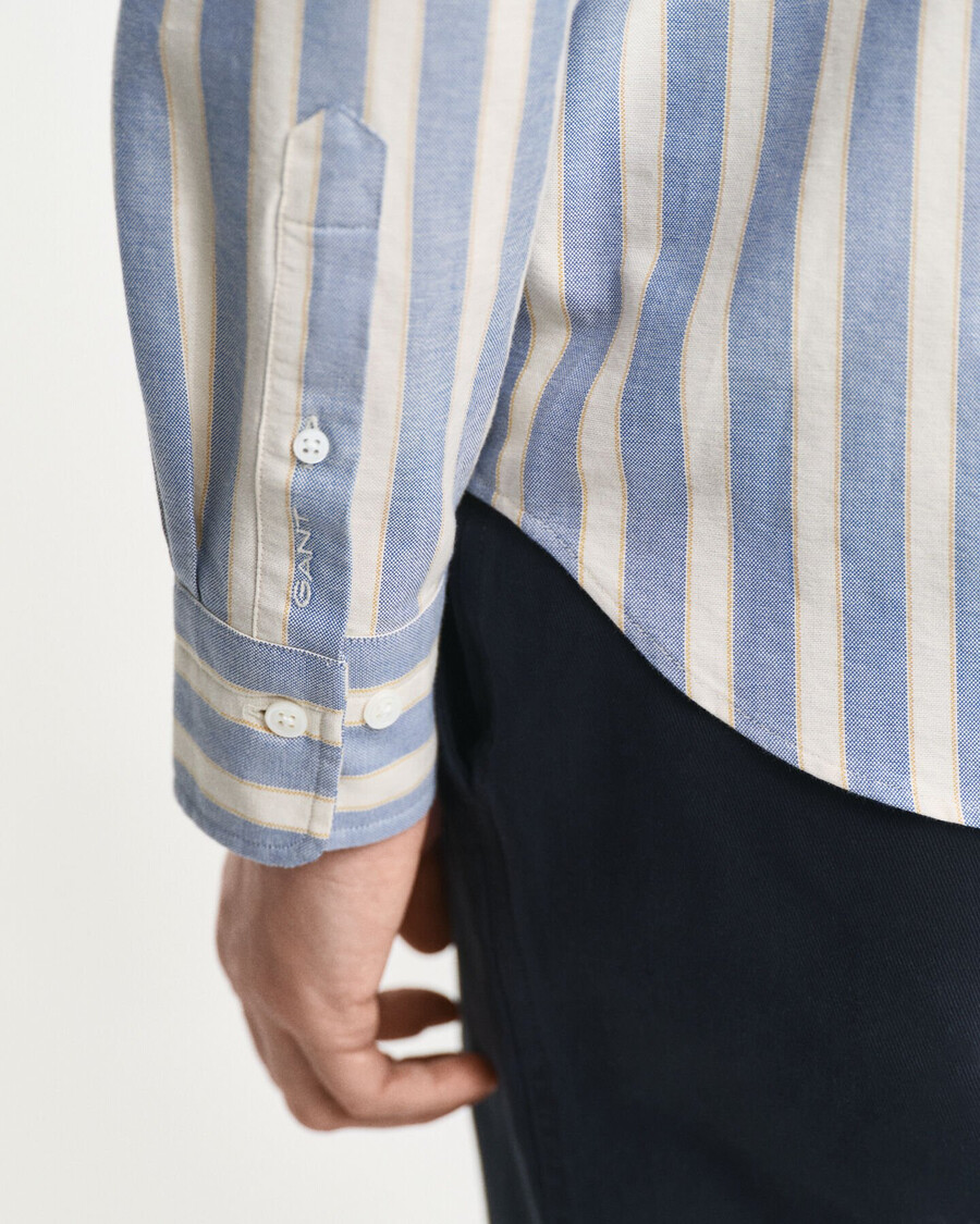 camicia oxford heritage a righe dal taglio rilassato - blu acqua