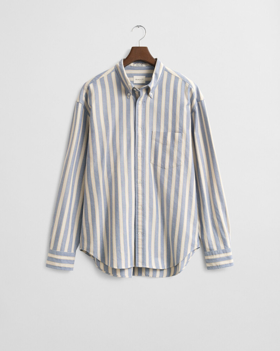 camicia oxford heritage a righe dal taglio rilassato - blu acqua
