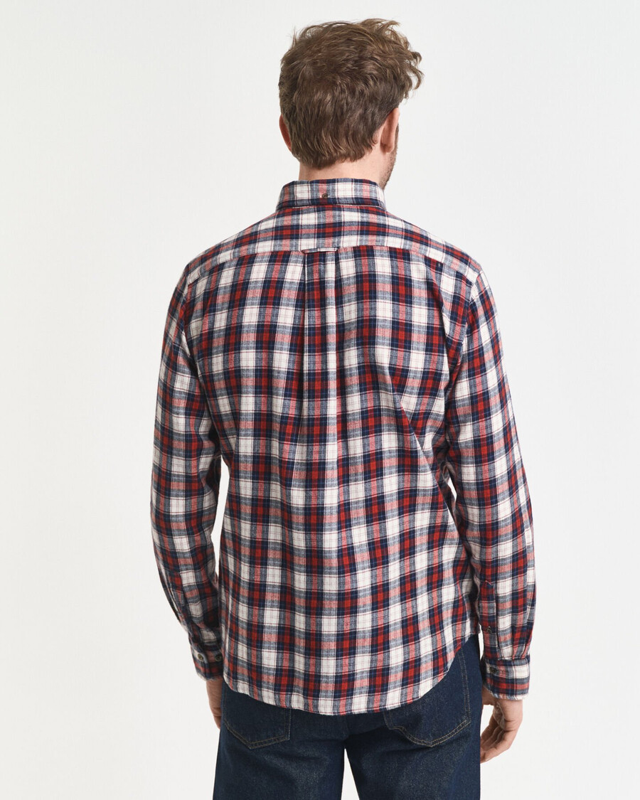camicia in flanella a quadri con vestibilità regolare e vestibilità a vento - modern rust