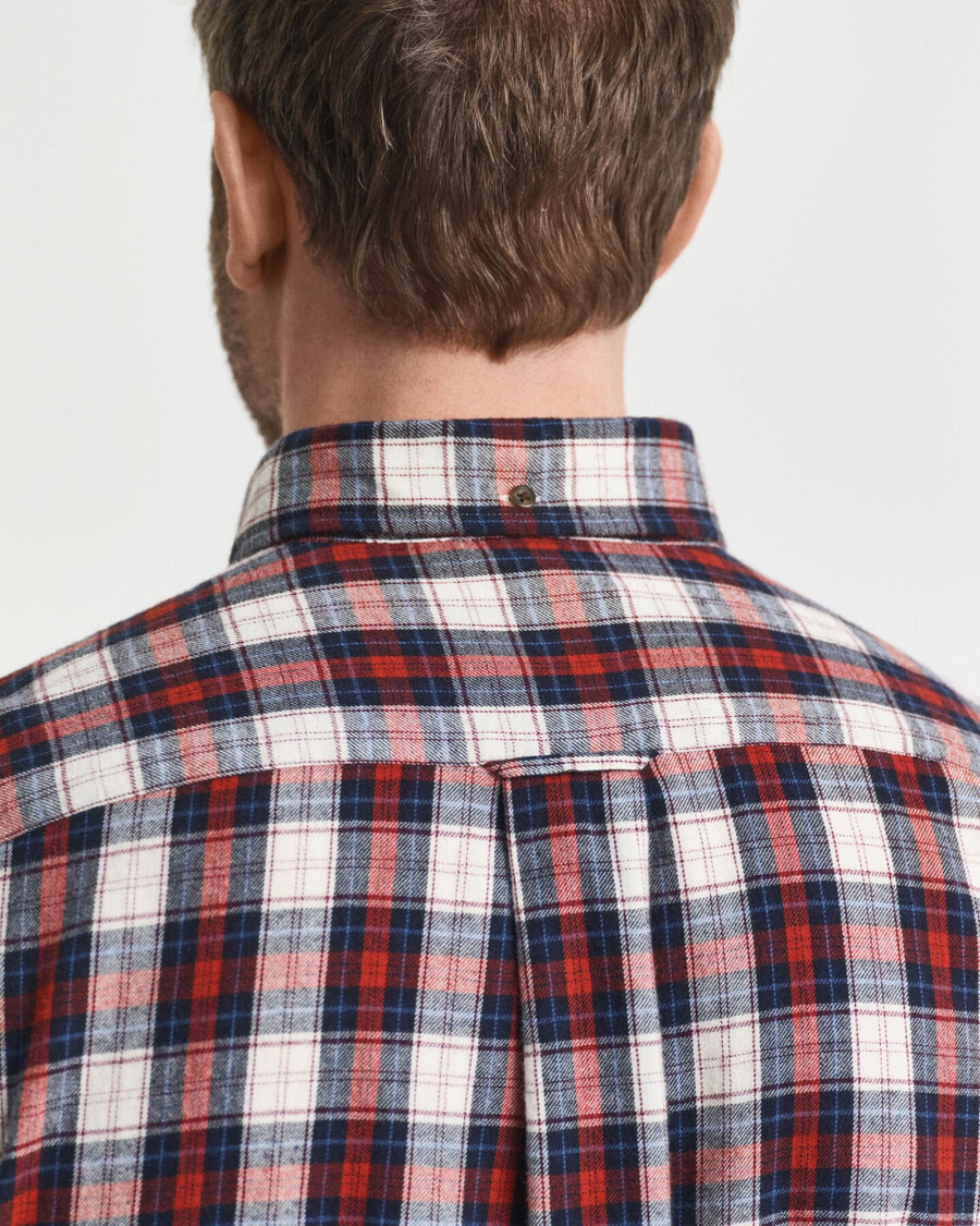 camicia in flanella a quadri con vestibilità regolare e vestibilità a vento - modern rust