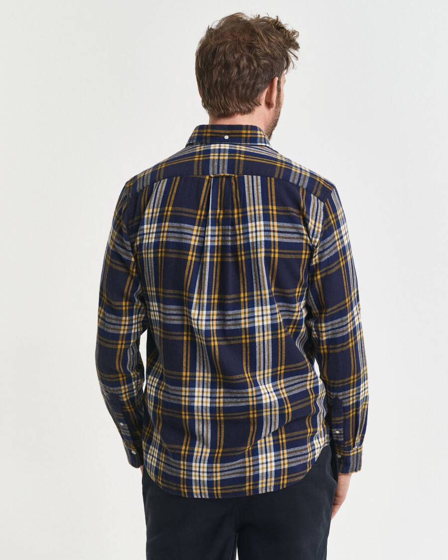 camicia a quadri in flanella a vento vestibilità regolare - blu sera