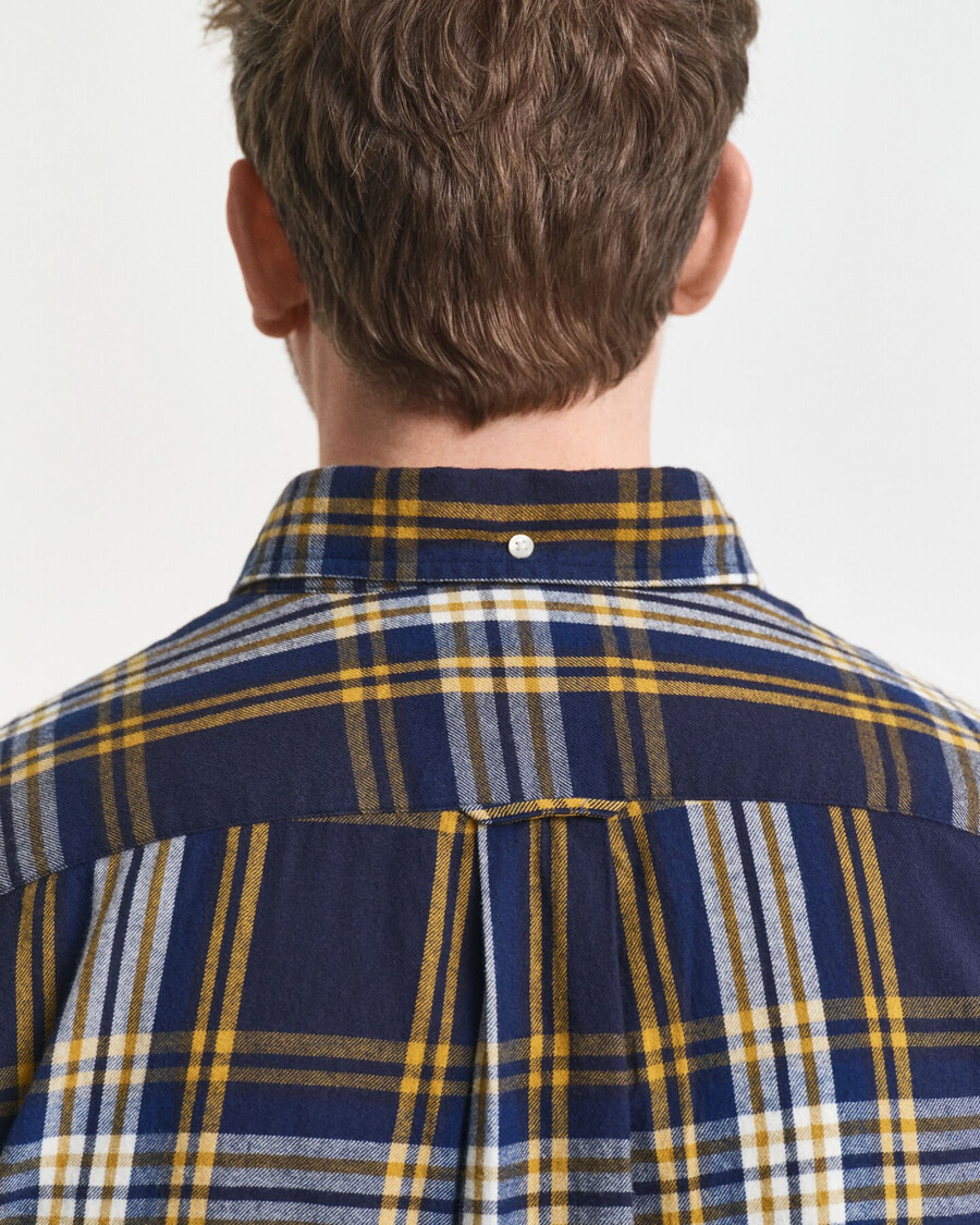 camicia a quadri in flanella a vento vestibilità regolare - blu sera