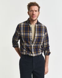 camicia a quadri in flanella a vento vestibilità regolare - blu sera