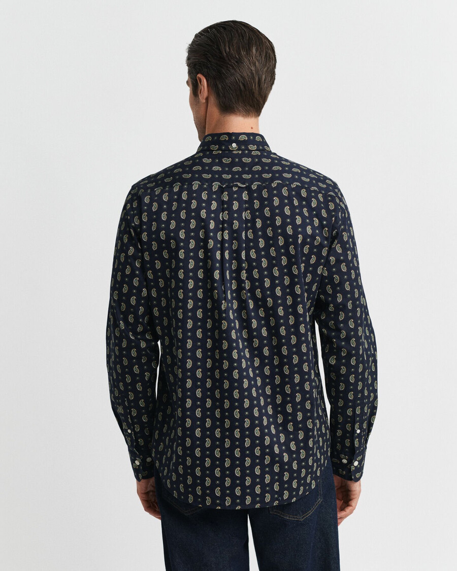 camicia in twill con stampa paisley vestibilità regolare - blu sera