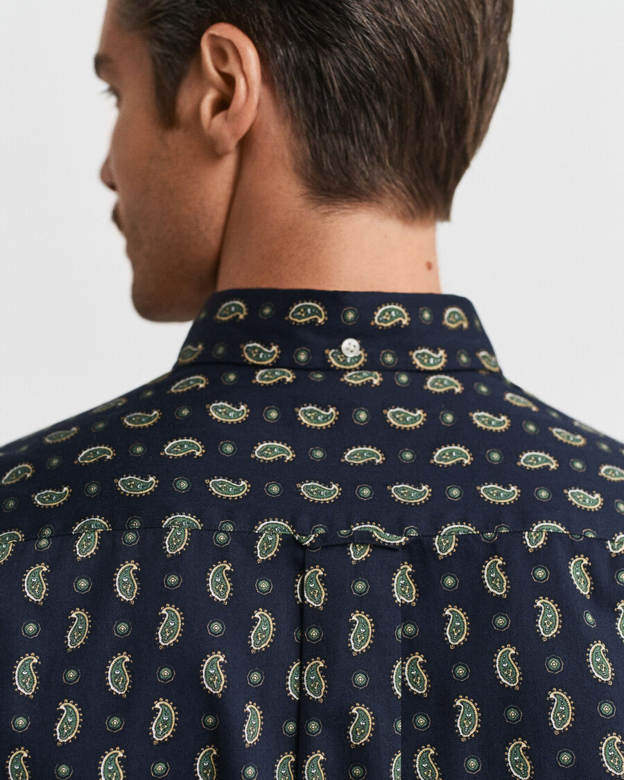 camicia in twill con stampa paisley vestibilità regolare - blu sera