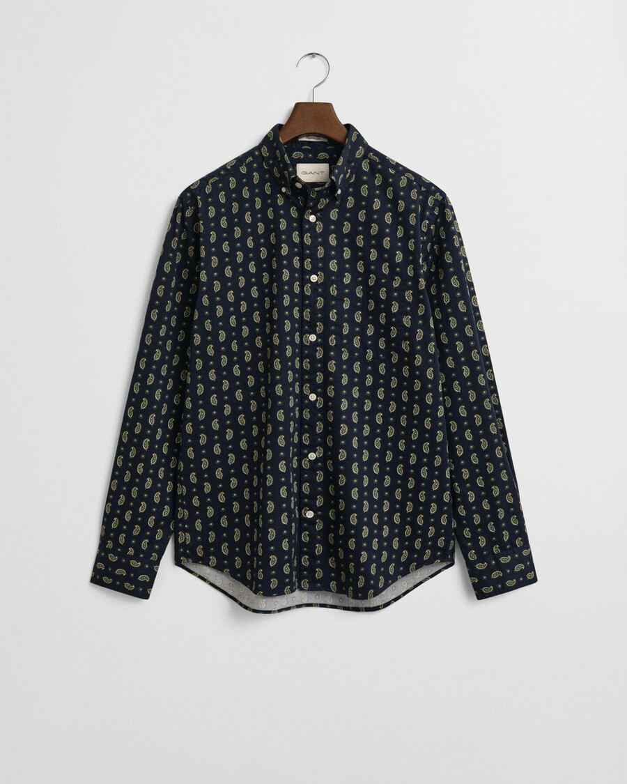 camicia in twill con stampa paisley vestibilità regolare - blu sera