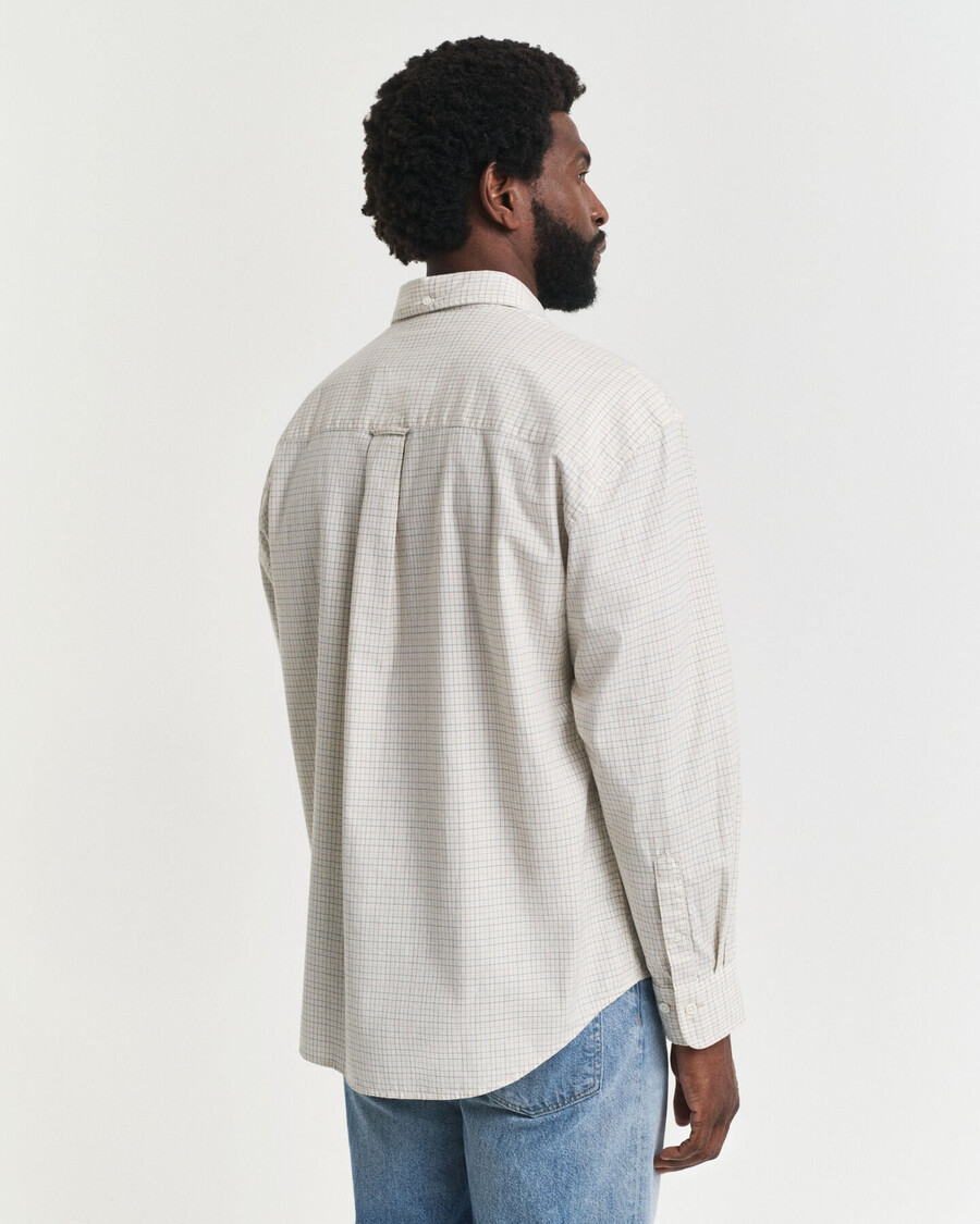 camicia oxford di lusso a quadri oversize - bianco avorio