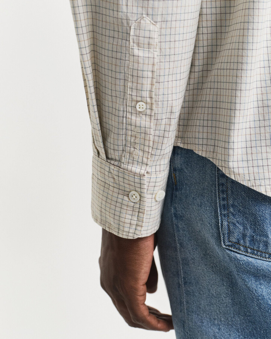 camicia oxford di lusso a quadri oversize - bianco avorio