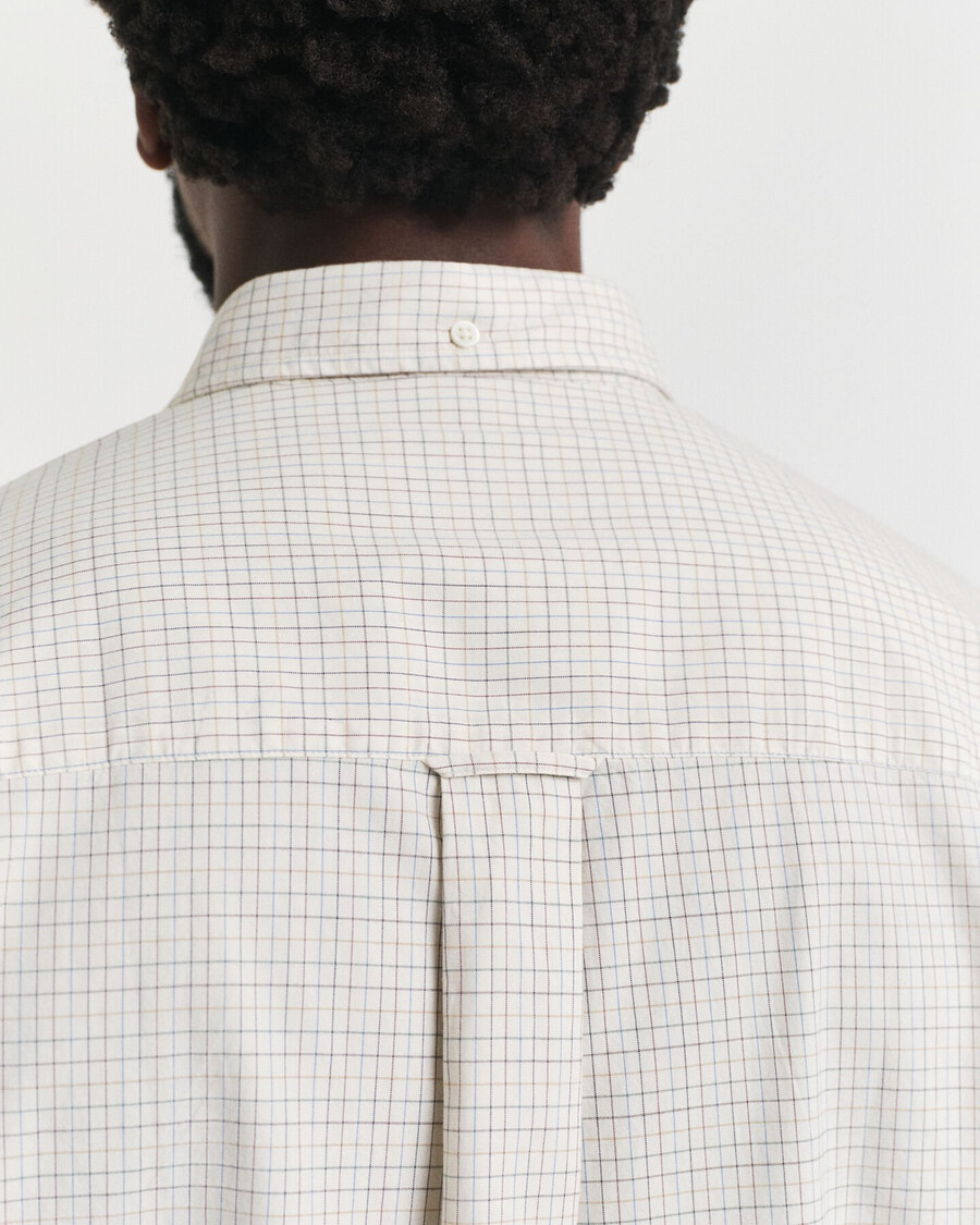 camicia oxford di lusso a quadri oversize - bianco avorio