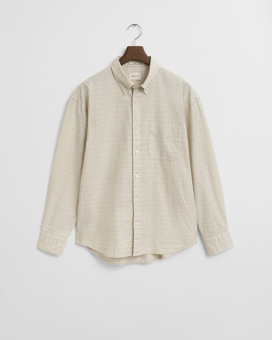 camicia oxford di lusso a quadri oversize - bianco avorio