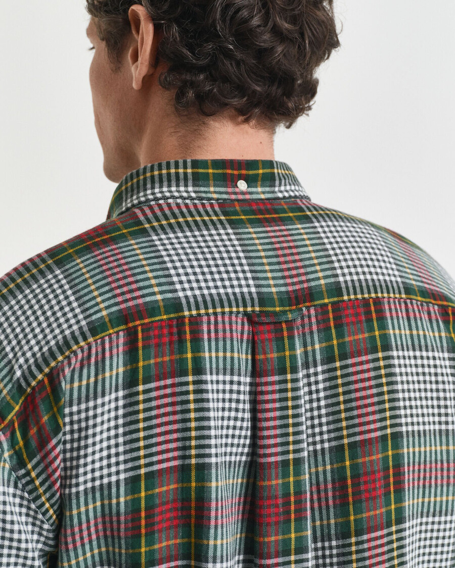camicia in twill a quadri leggera e vestibilità rilassata - verde tartan
