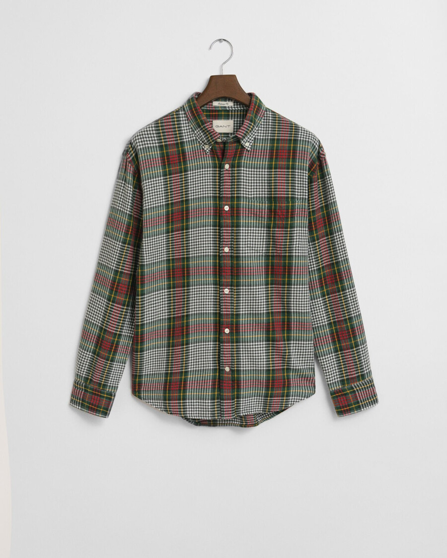 camicia in twill a quadri leggera e vestibilità rilassata - verde tartan