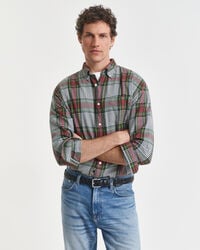 camicia in twill a quadri leggera e vestibilità rilassata - verde tartan