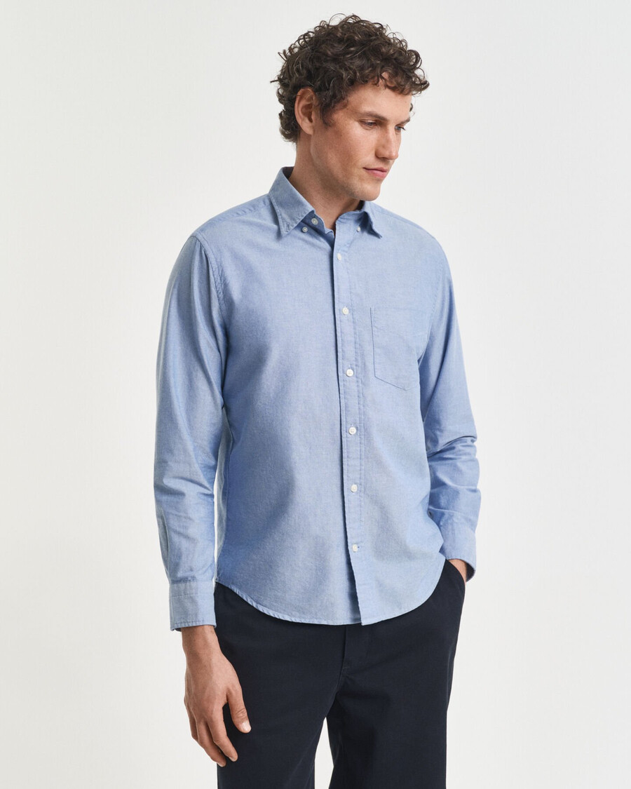 camicia oxford regular fit archive - blu acqua