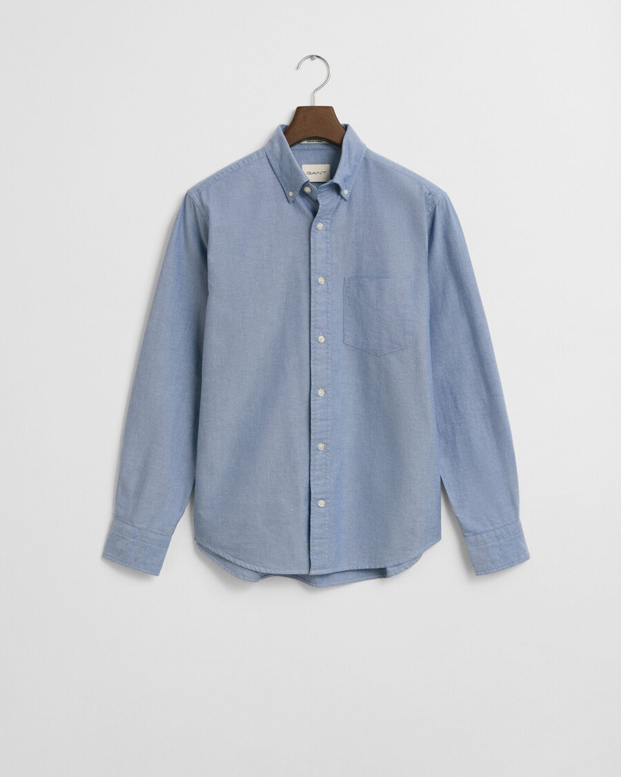 camicia oxford regular fit archive - blu acqua