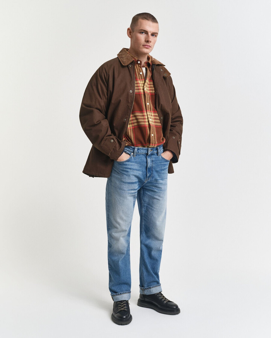 camicia oversize in flanella twill - marrone mogano
