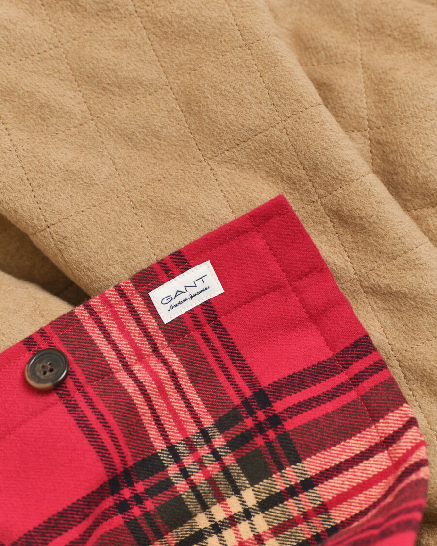 camicia imbottita a quadri dal taglio rilassato - rosso ciliegia
