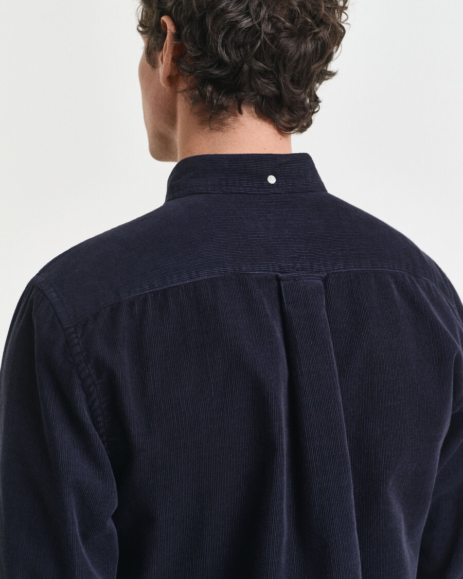 camicia in velluto a coste di cotone vestibilità regolare - blu sera