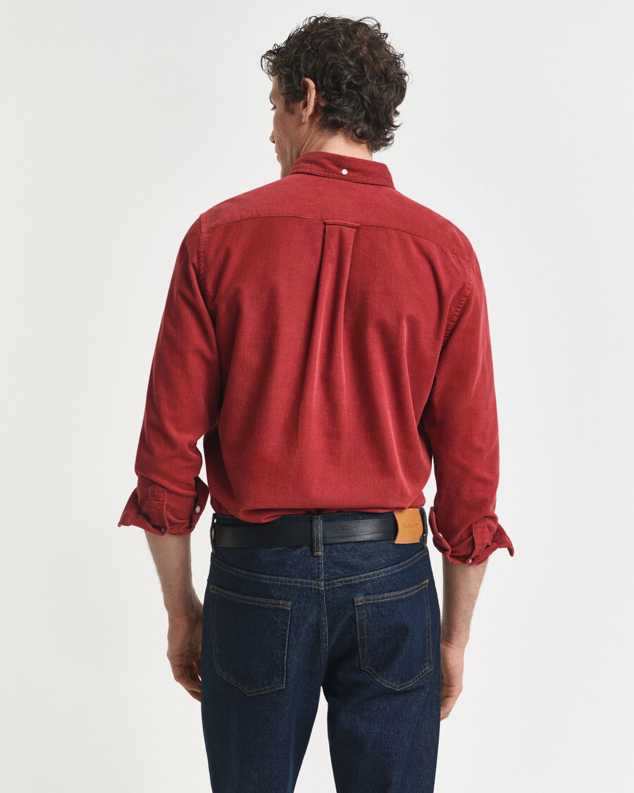 camicia in velluto a coste di cotone vestibilità regolare - modern rust