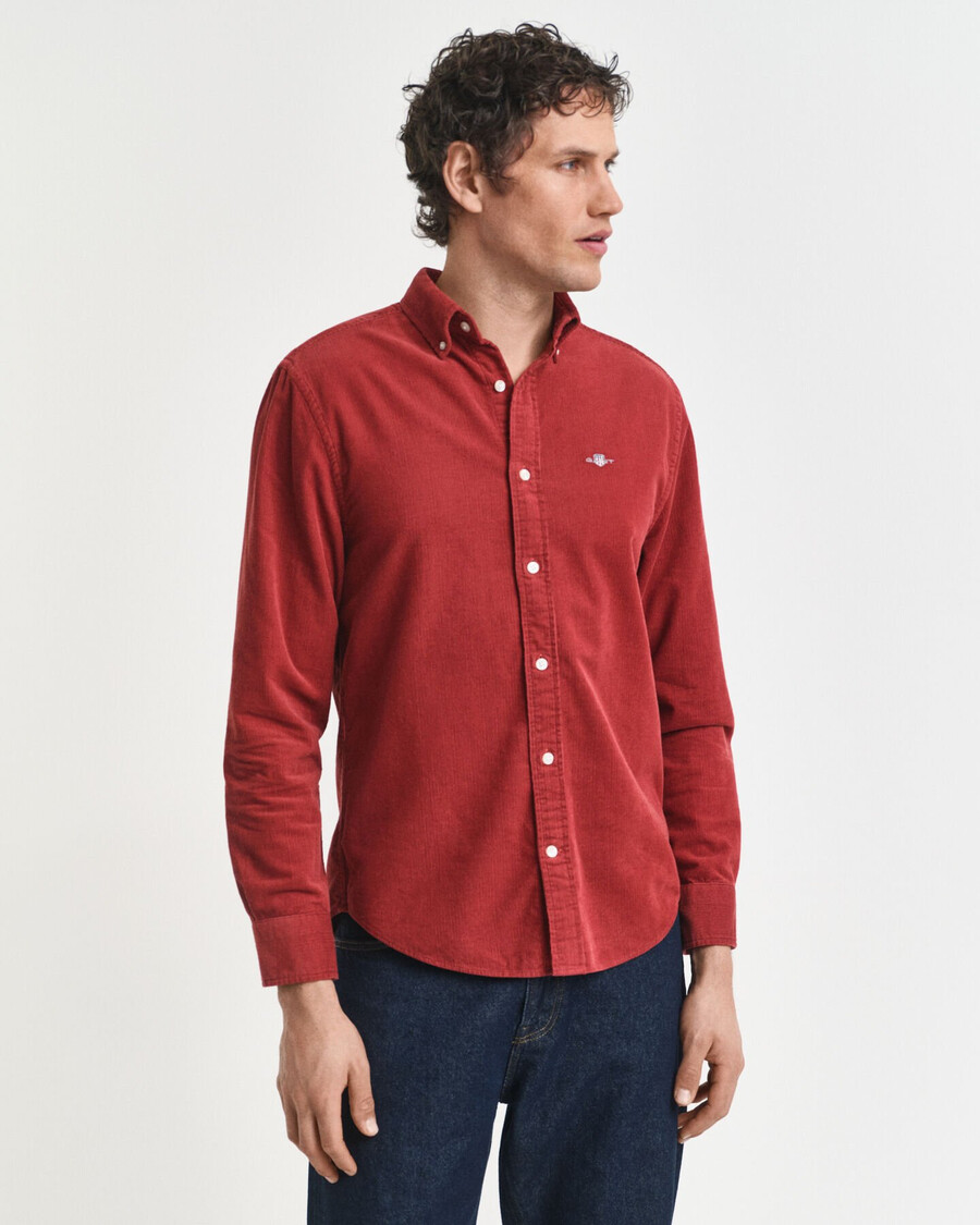 camicia in velluto a coste di cotone vestibilità regolare - modern rust
