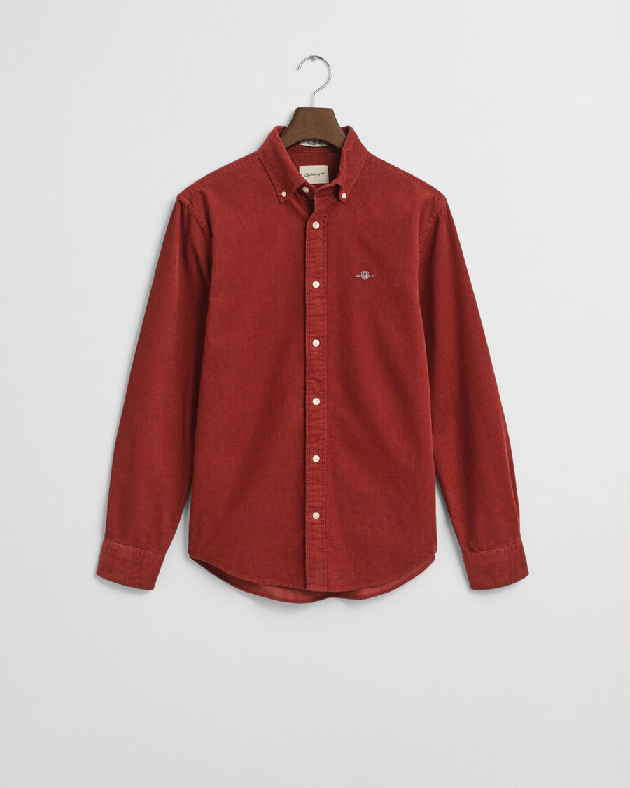 camicia in velluto a coste di cotone vestibilità regolare - modern rust