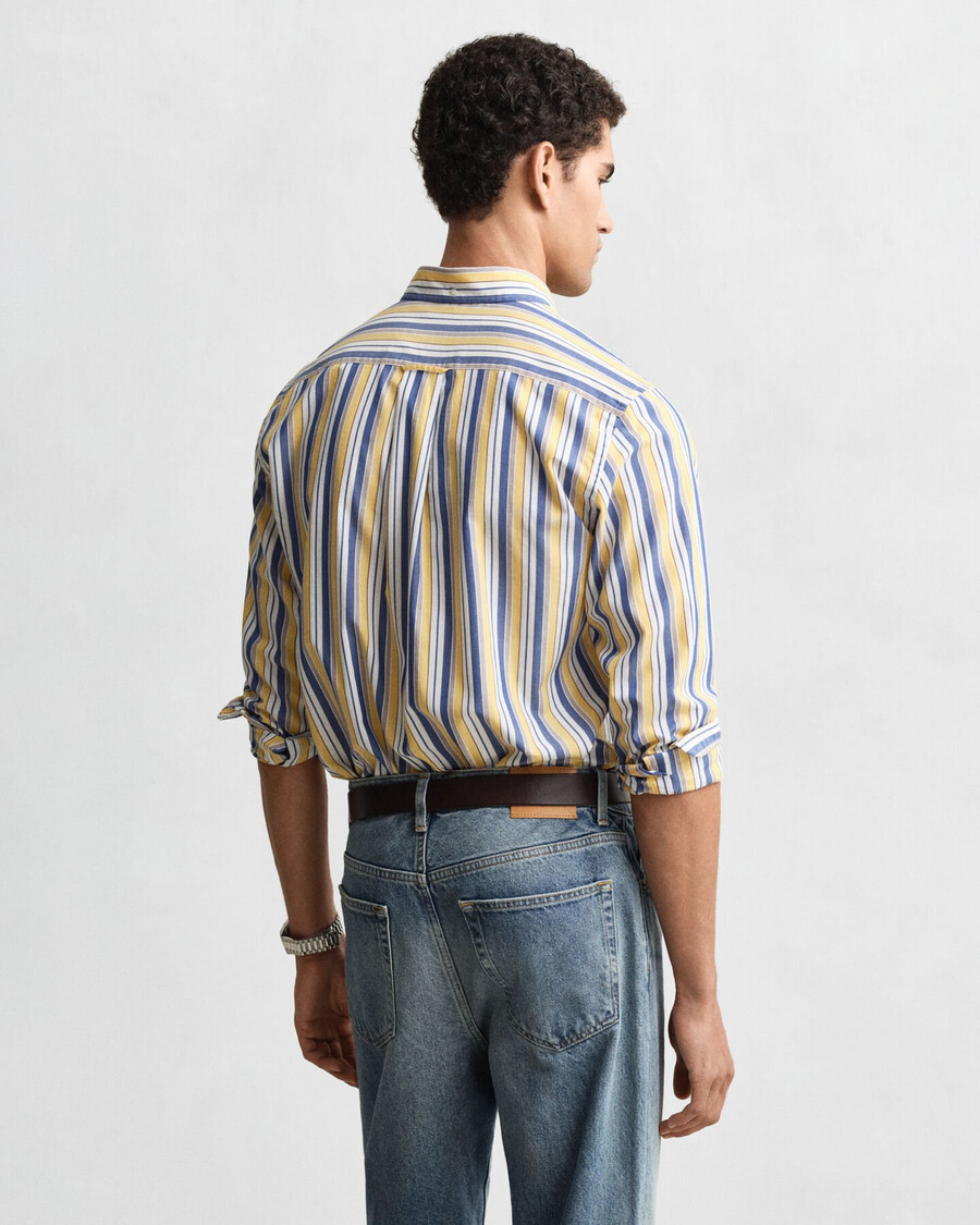 camicia in popeline a righe vestibilità regolare - tramonto sbiadito
