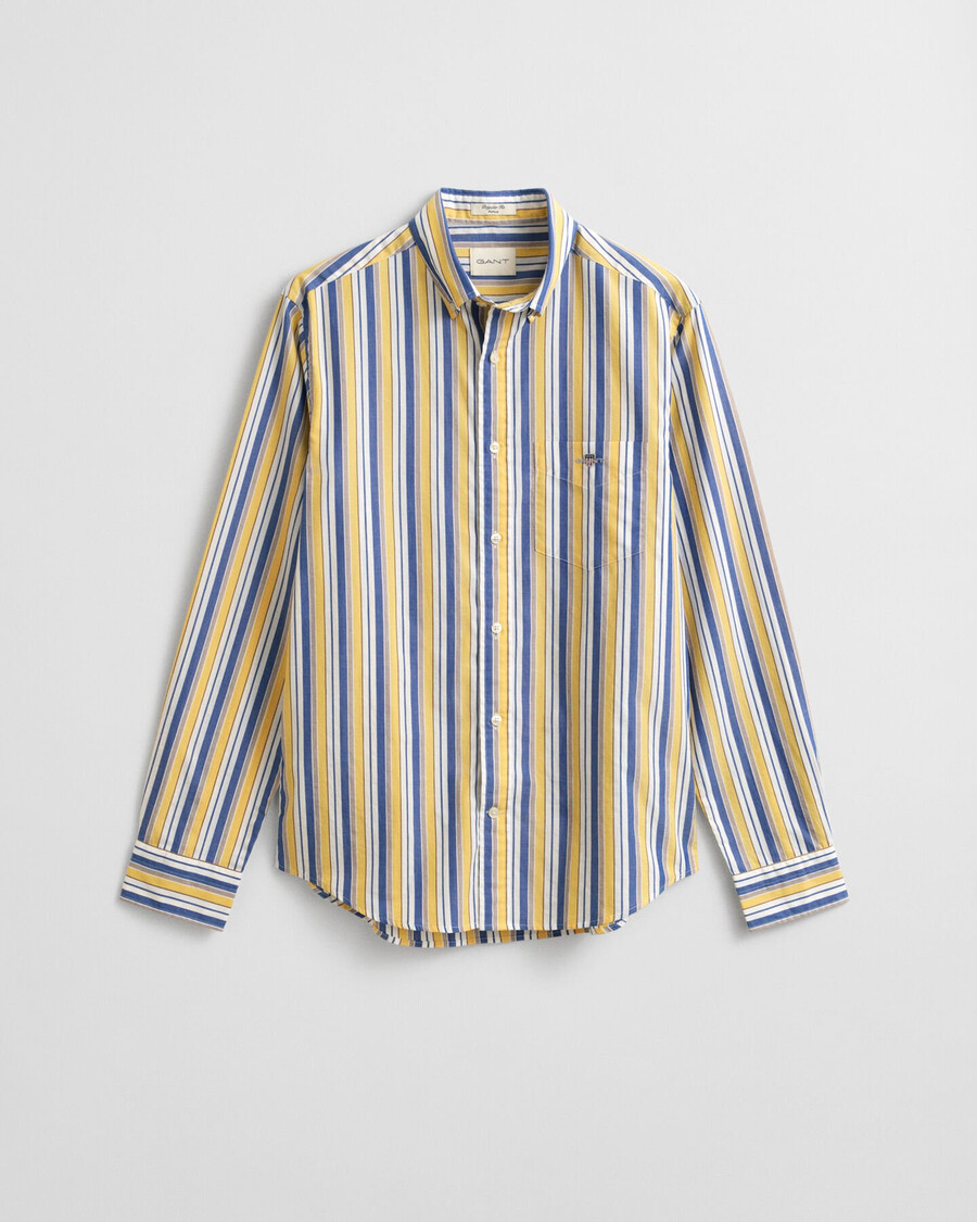 camicia in popeline a righe vestibilità regolare - tramonto sbiadito