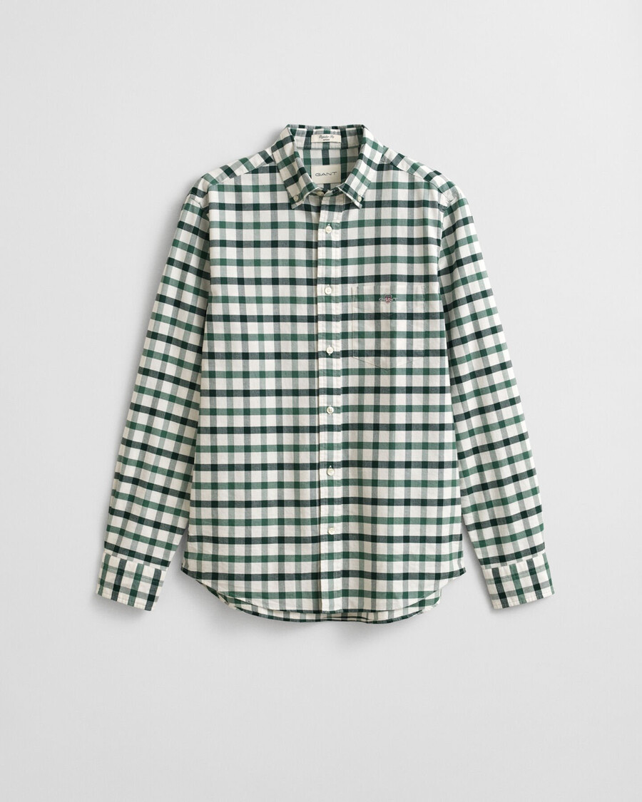 camicia oxford a quadri vestibilità regolare - verde bosco