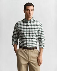 camicia oxford a quadri vestibilità regolare - verde bosco