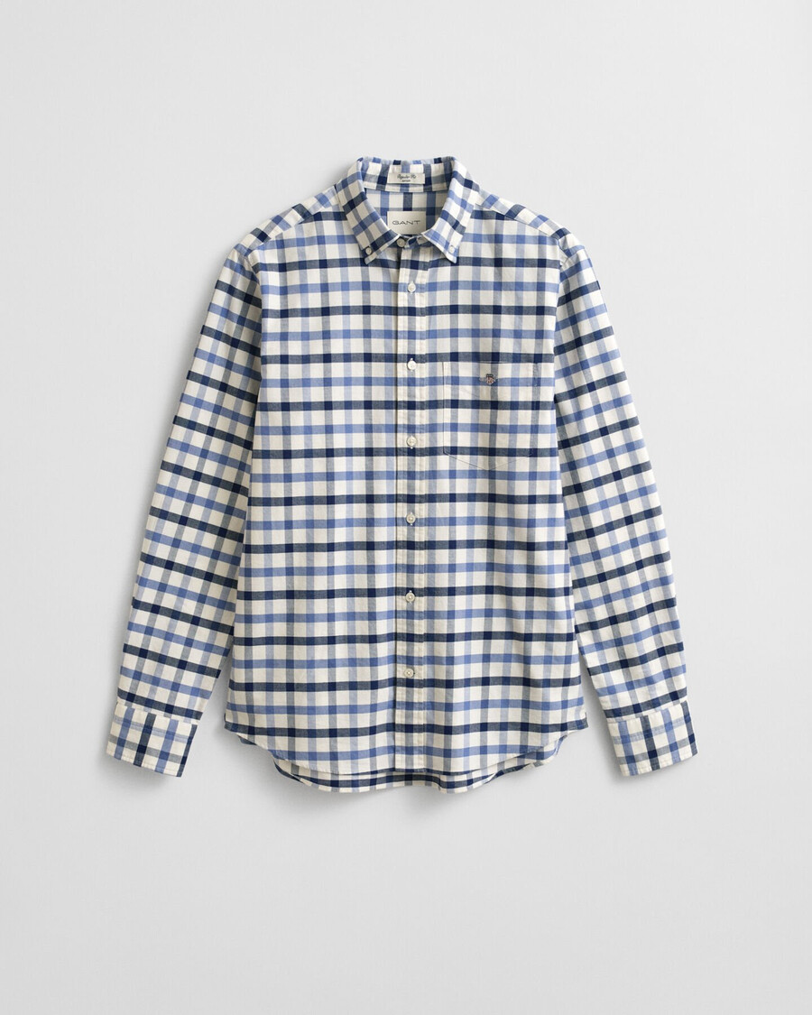 camicia oxford a quadri vestibilità regolare - denim sbiadito