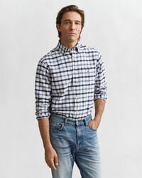 camicia oxford a quadri vestibilità regolare - denim sbiadito
