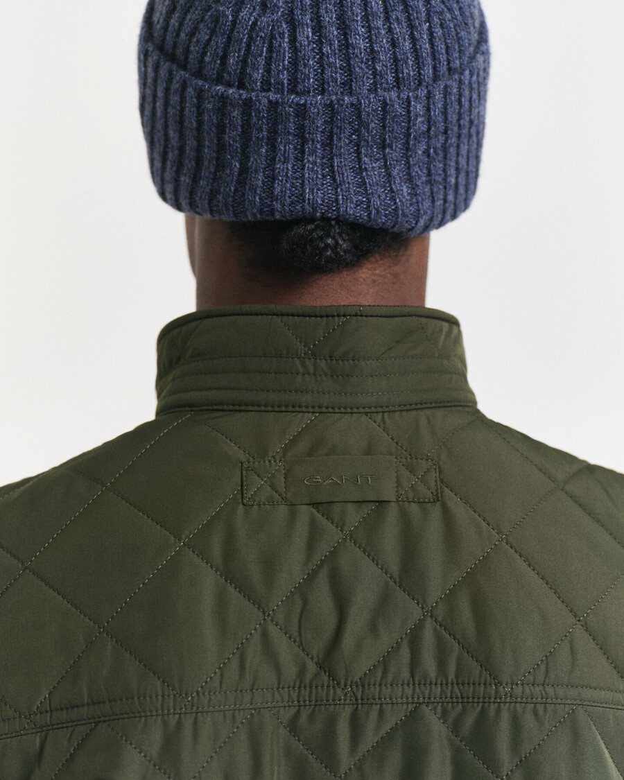 gilet trapuntato antivento - verde muschio scuro