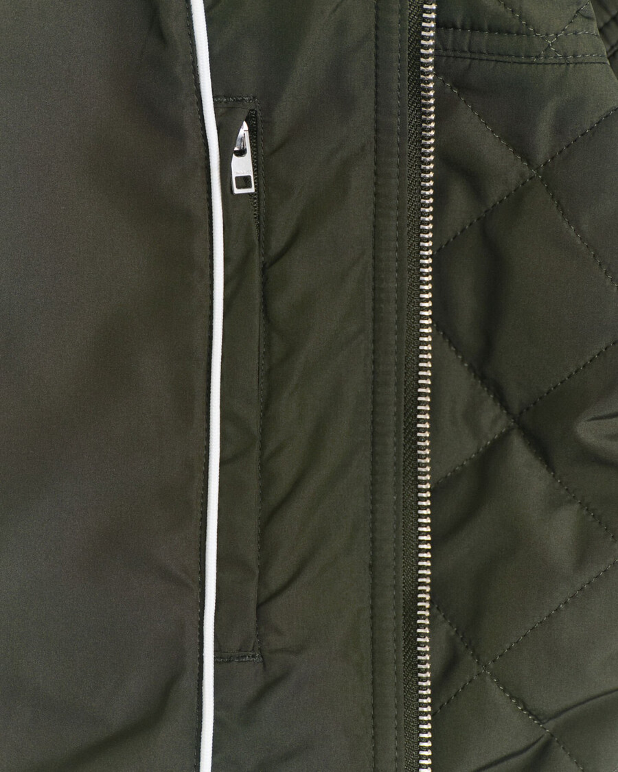 gilet trapuntato antivento - verde muschio scuro