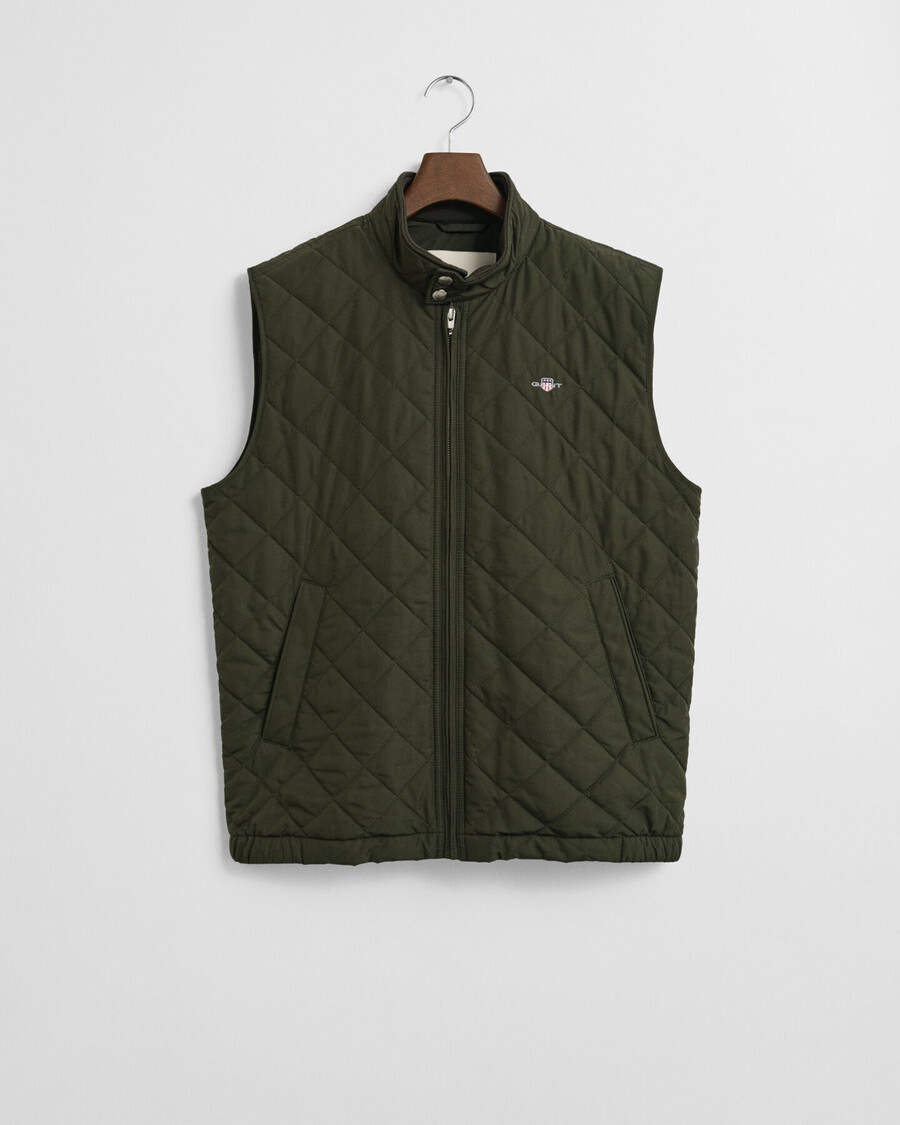 gilet trapuntato antivento - verde muschio scuro
