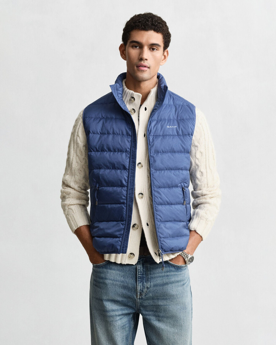 gilet leggero in piuma - blu vintage