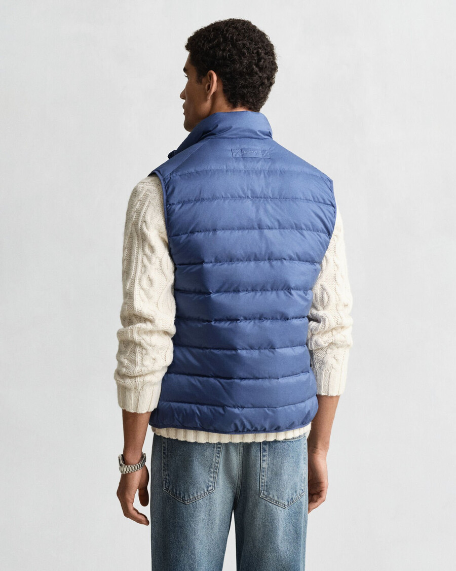 gilet leggero in piuma - blu vintage