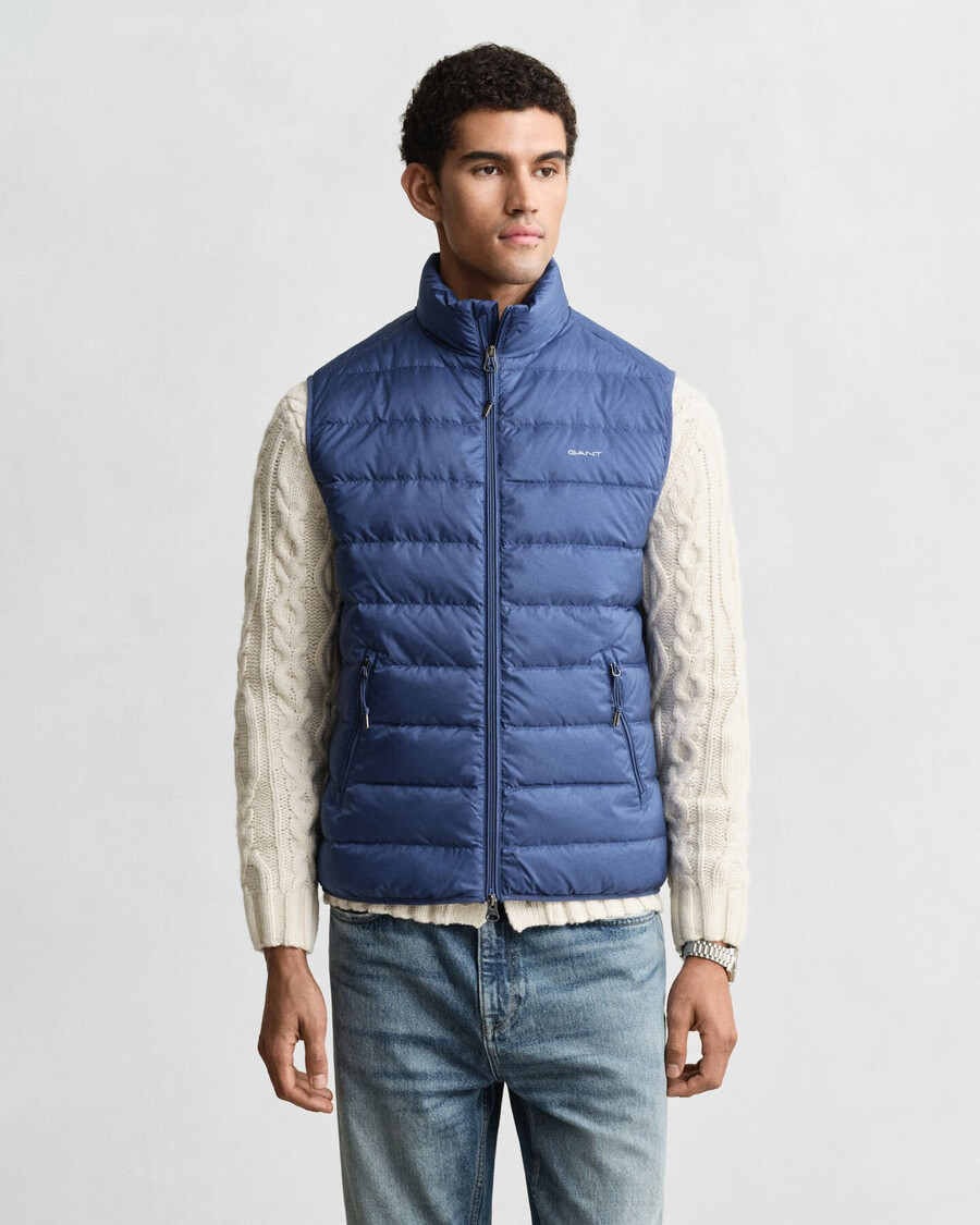 gilet leggero in piuma - blu vintage