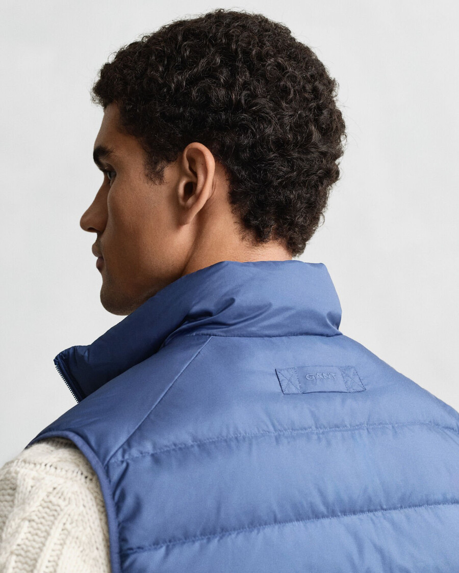 gilet leggero in piuma - blu vintage