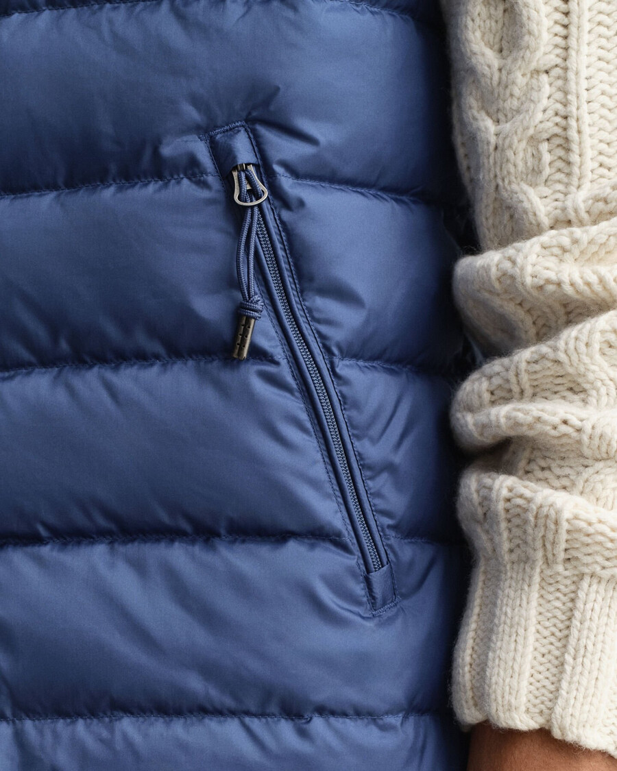 gilet leggero in piuma - blu vintage