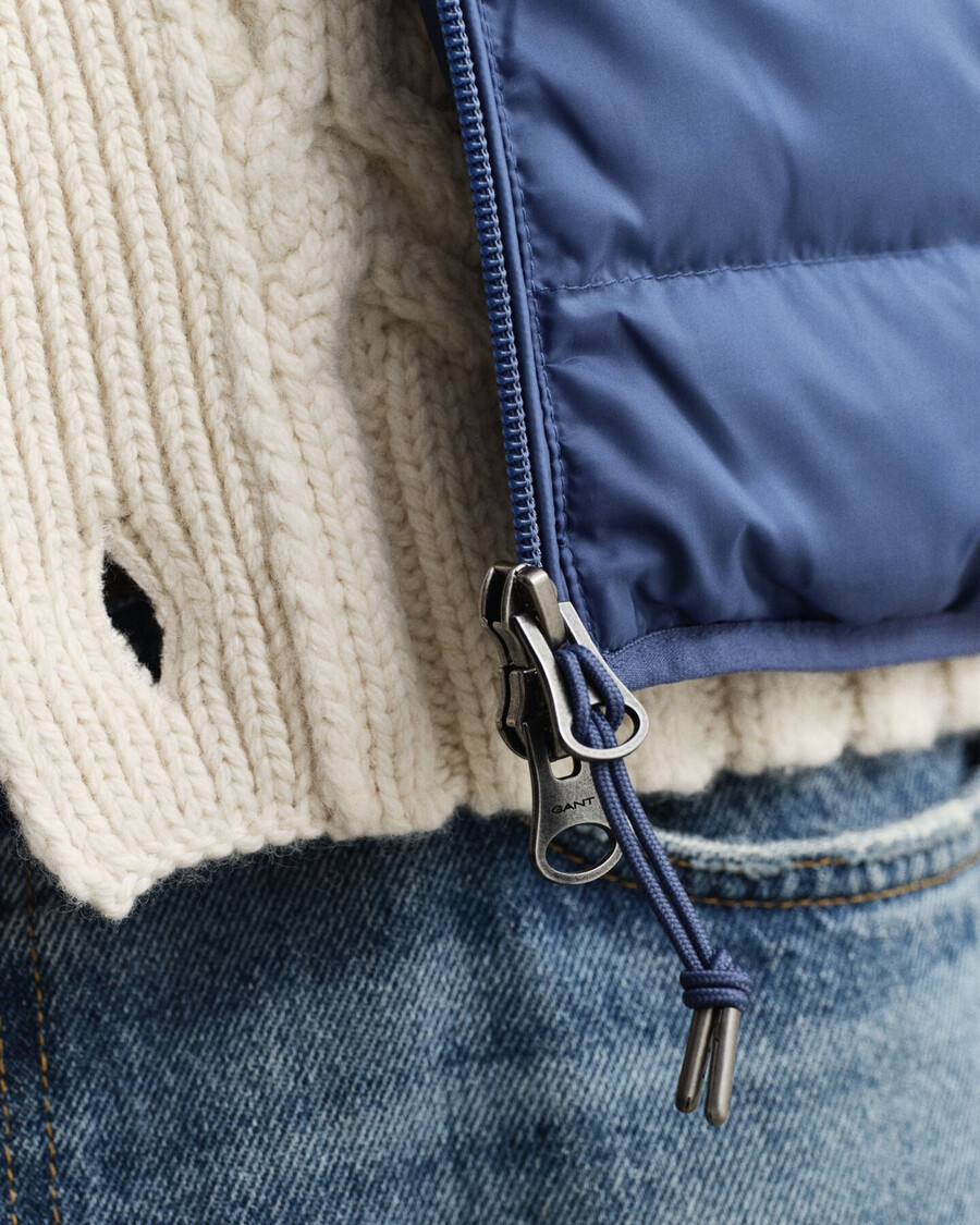 gilet leggero in piuma - blu vintage