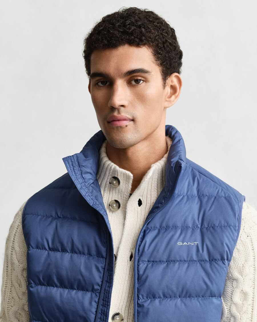 gilet leggero in piuma - blu vintage