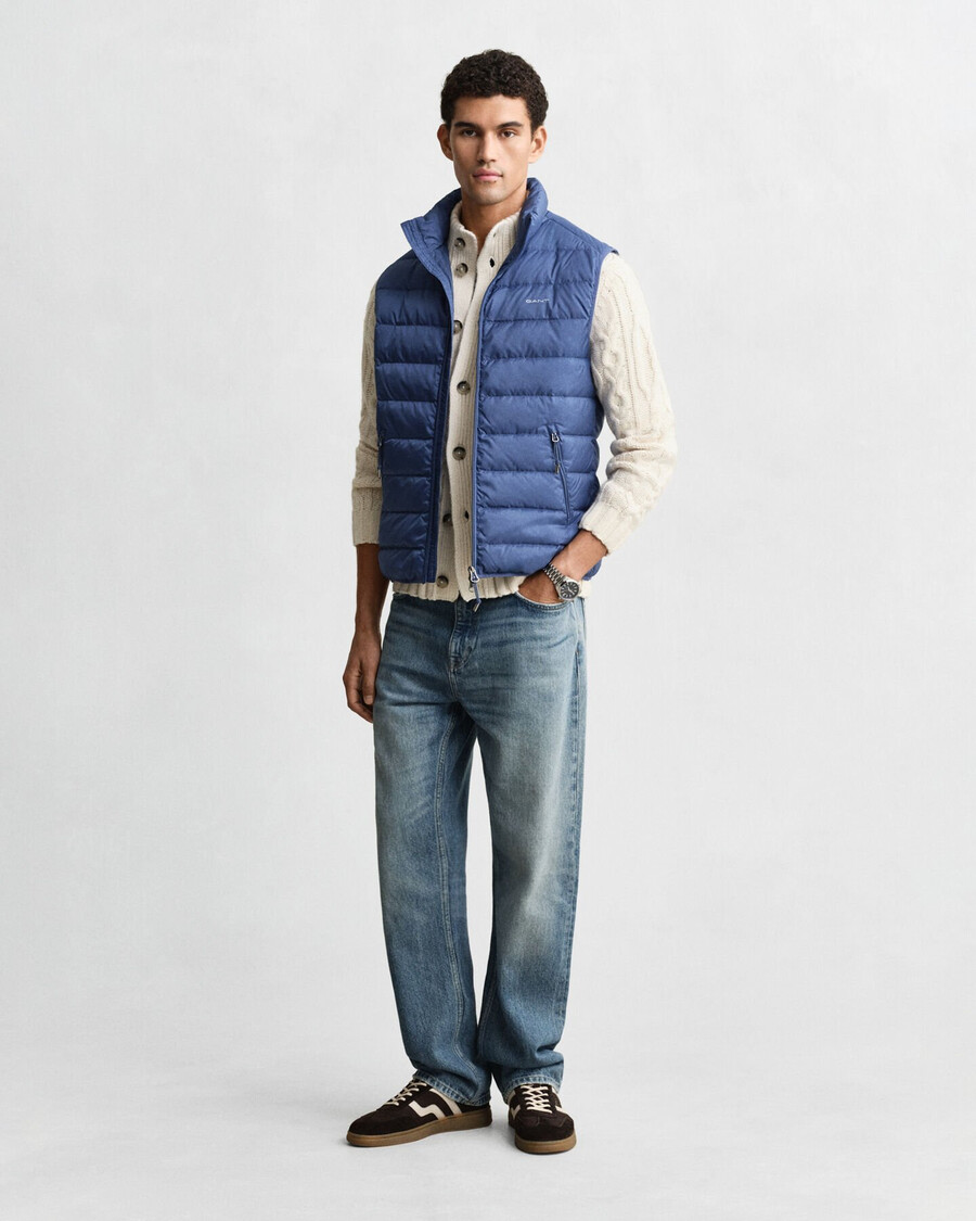 gilet leggero in piuma - blu vintage