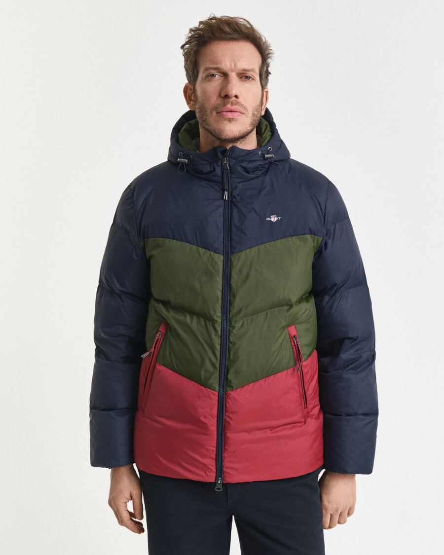 giacca active cloud color blocked - blu sera