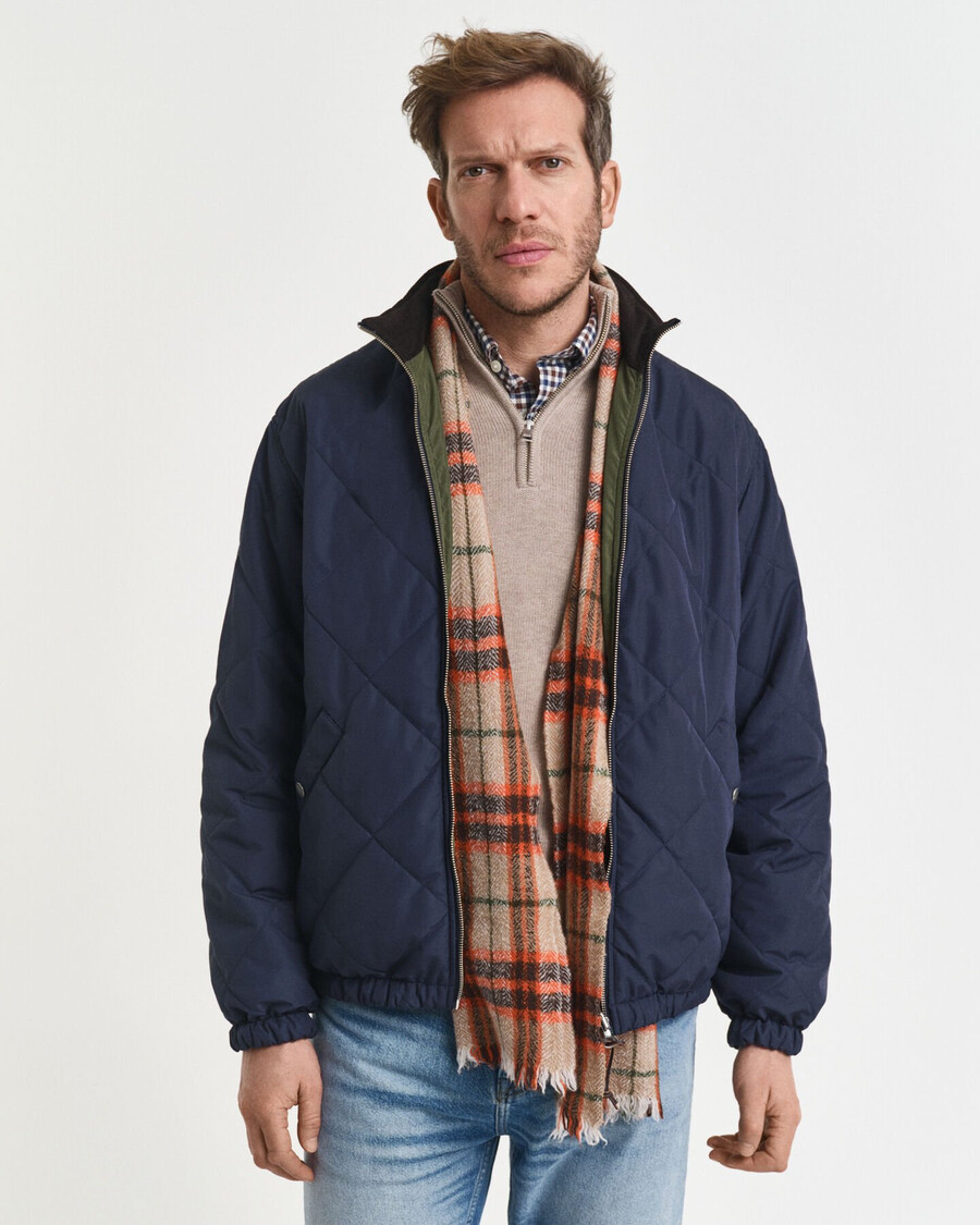 giacca reversibile con collo alto - blu sera