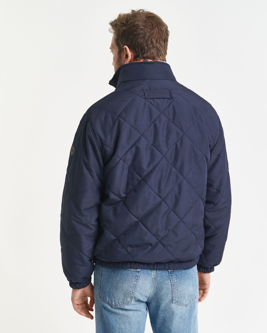 giacca reversibile con collo alto - blu sera